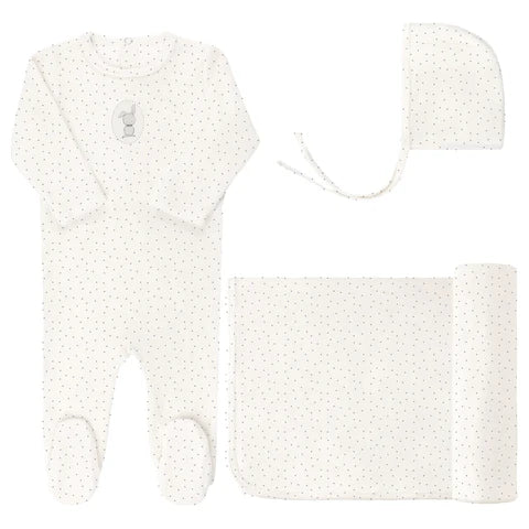 Bunny Pin Dot Layette Set