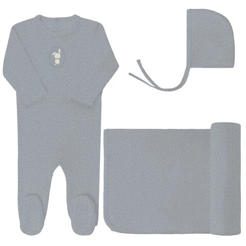 Bunny Pin Dot Layette Set
