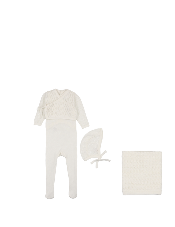 Knit Sleeveless Cardigan Layette Set