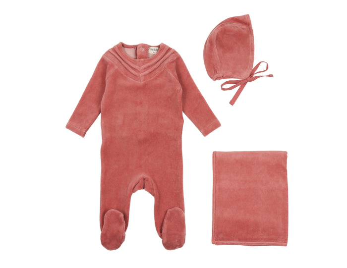 Velour Pleat Layette Set