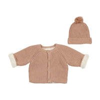 Knit Jacket + Pompom Hat