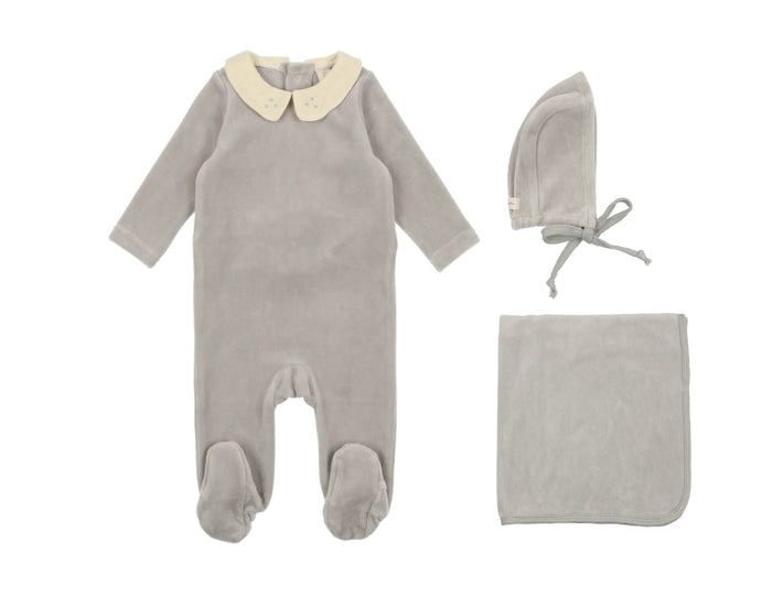 Velour Collared Layette Set