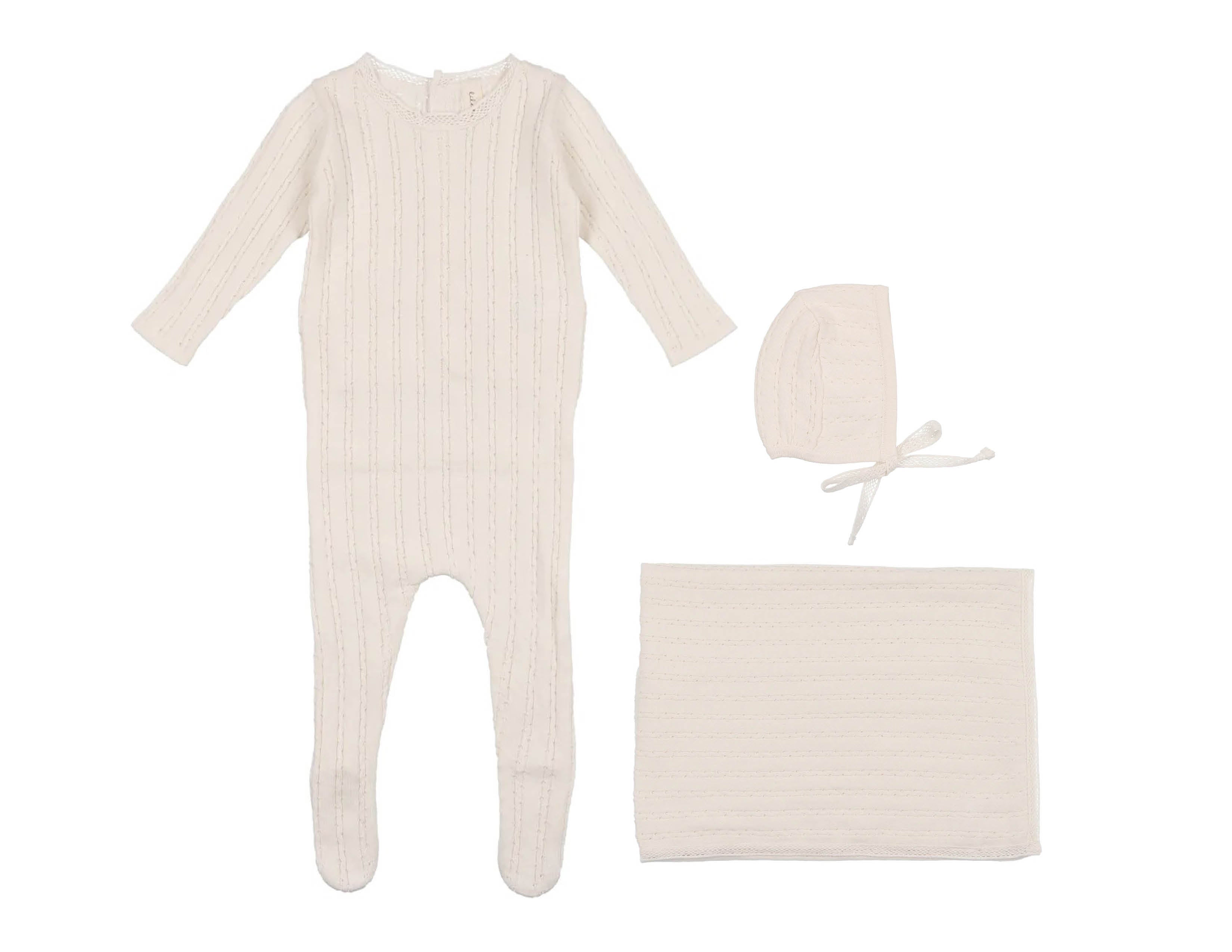 Pointelle knit Layette Set