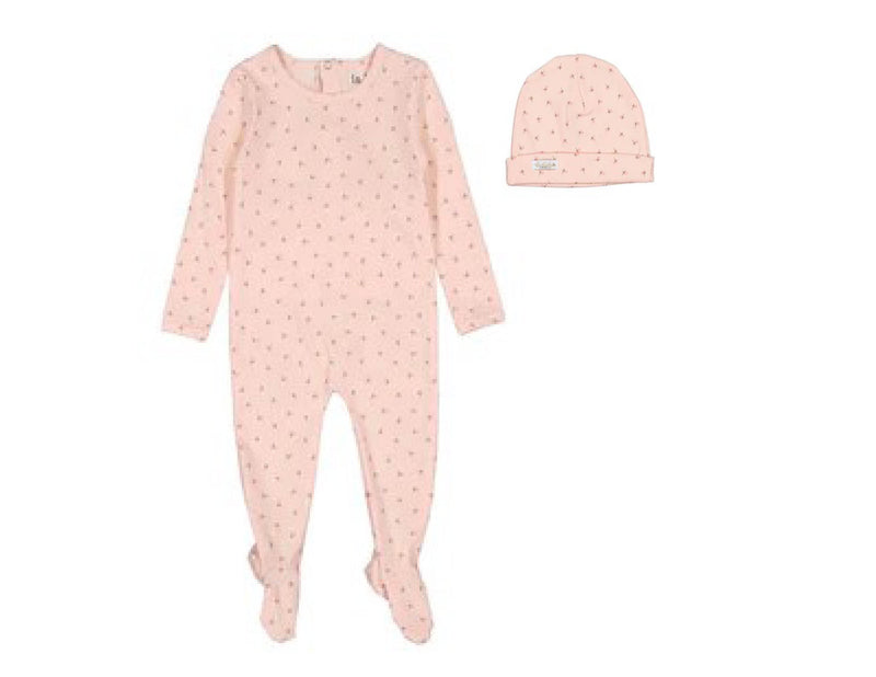 Ladida Pink Buds Footie & Hat