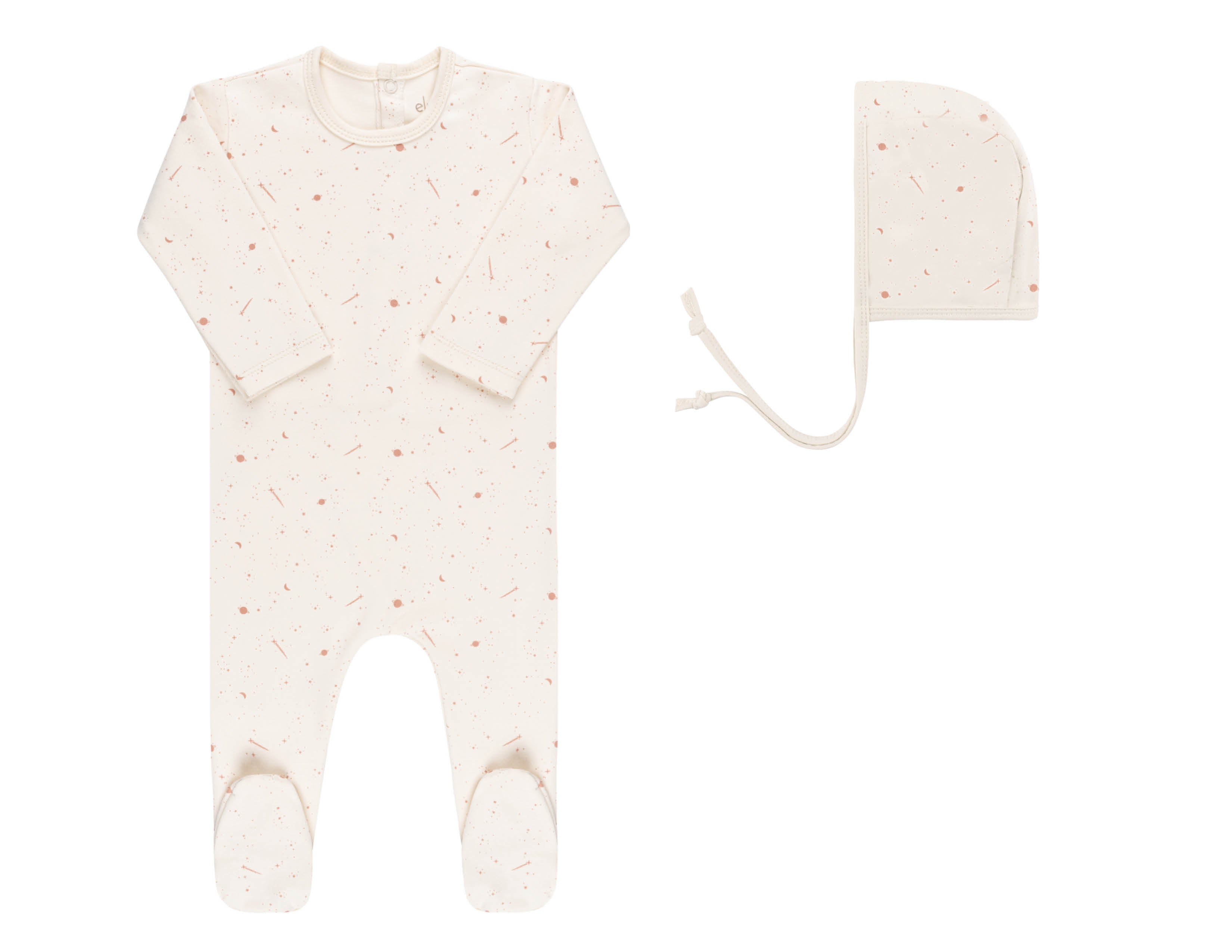 Brushed Cotton Celestial Footie & Hat