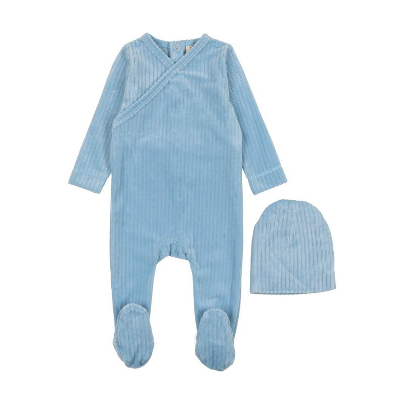 Velour Ribbed Wrap Footie & Hat