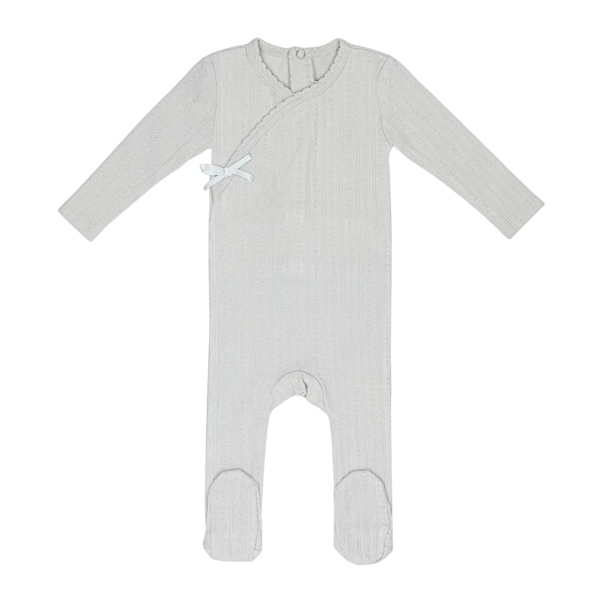 Sea Blue Circle Wrapover Pointelle Footie