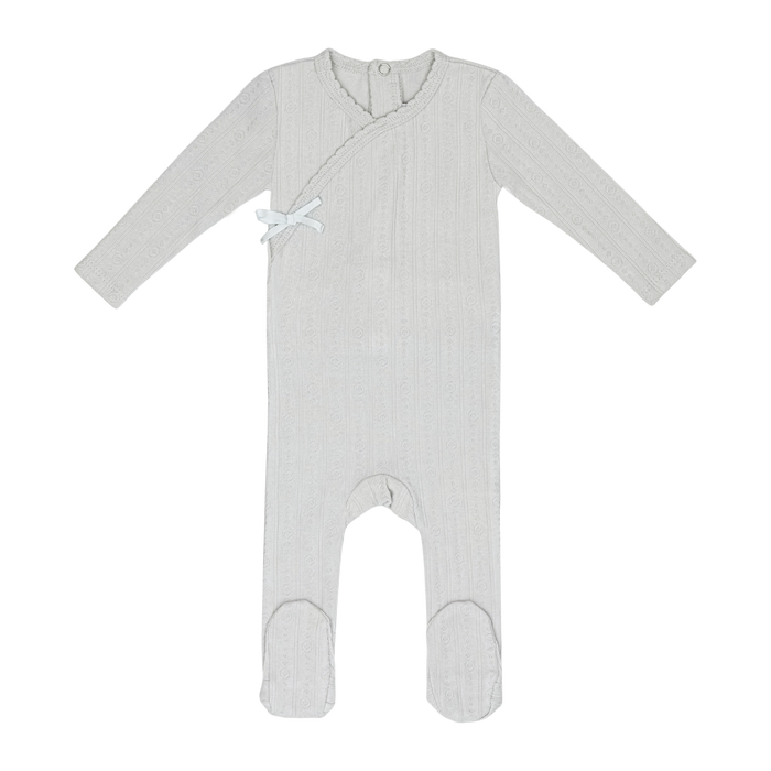 Sea Blue Circle Wrapover Pointelle Footie