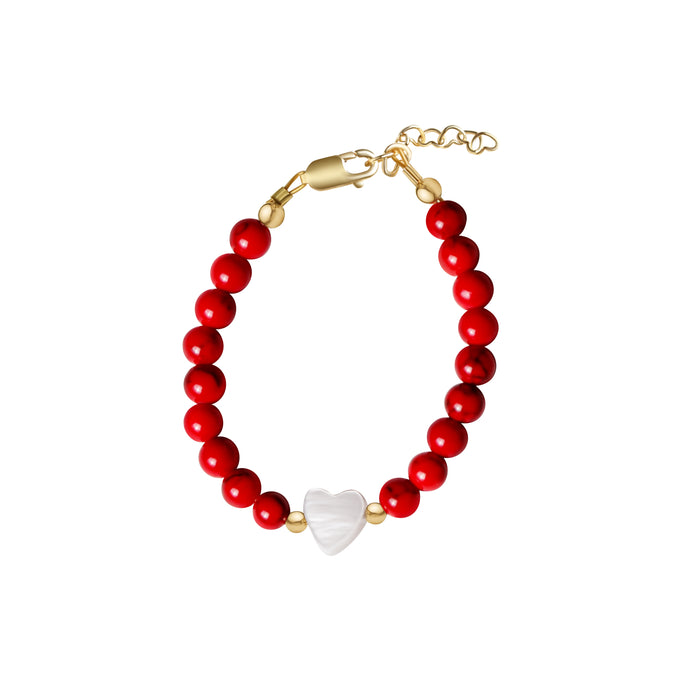 Beaded Bracelet With White Heart