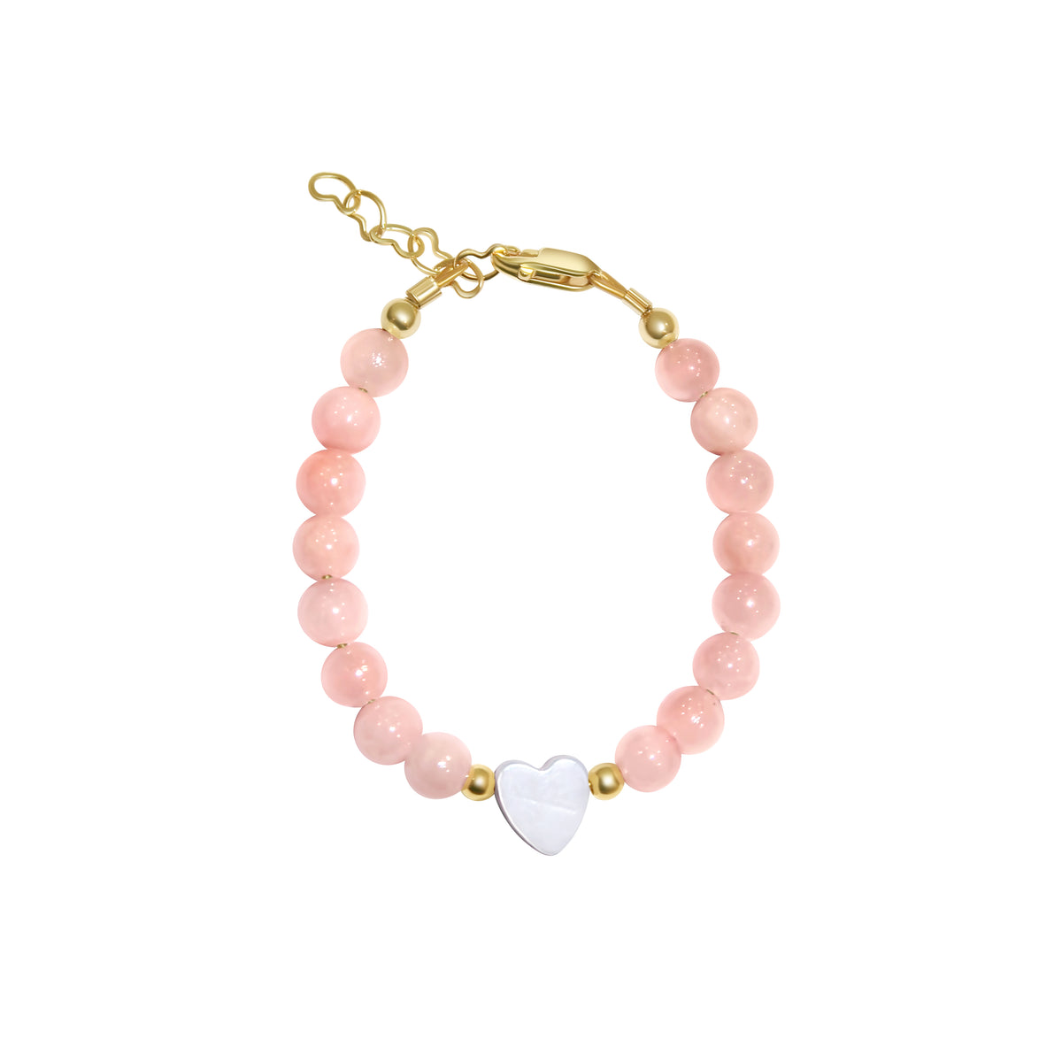 Beaded Bracelet With White Heart
