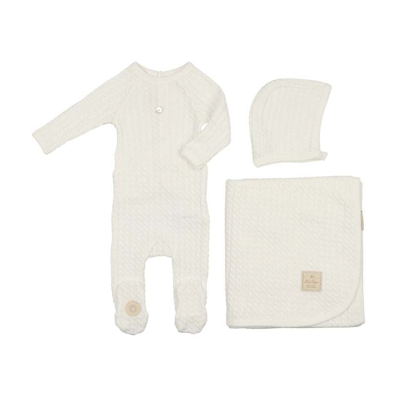 Cable Knit Layette Set