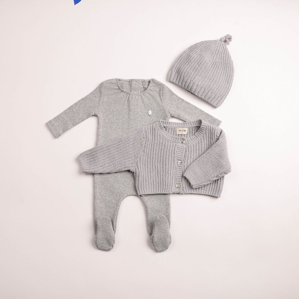 Chenille Cardigan Footie & Beanie