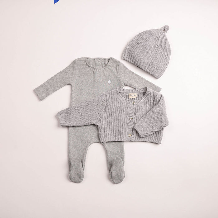 Chenille Cardigan Footie & Beanie