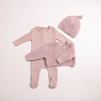 Chenille Cardigan Footie & Beanie