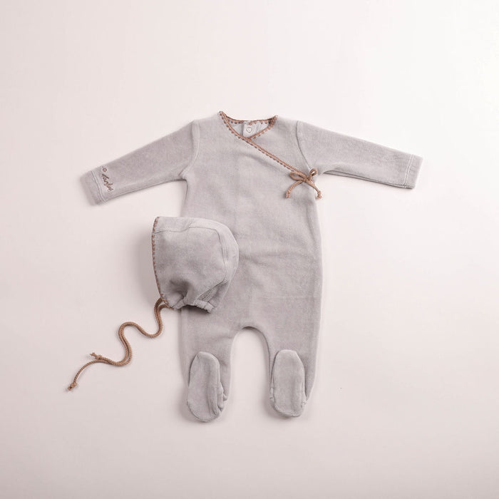 Classic Stitch Velour Footie & Bonnet
