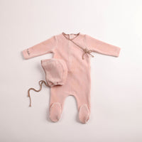 Classic Stitch Velour Footie & Bonnet