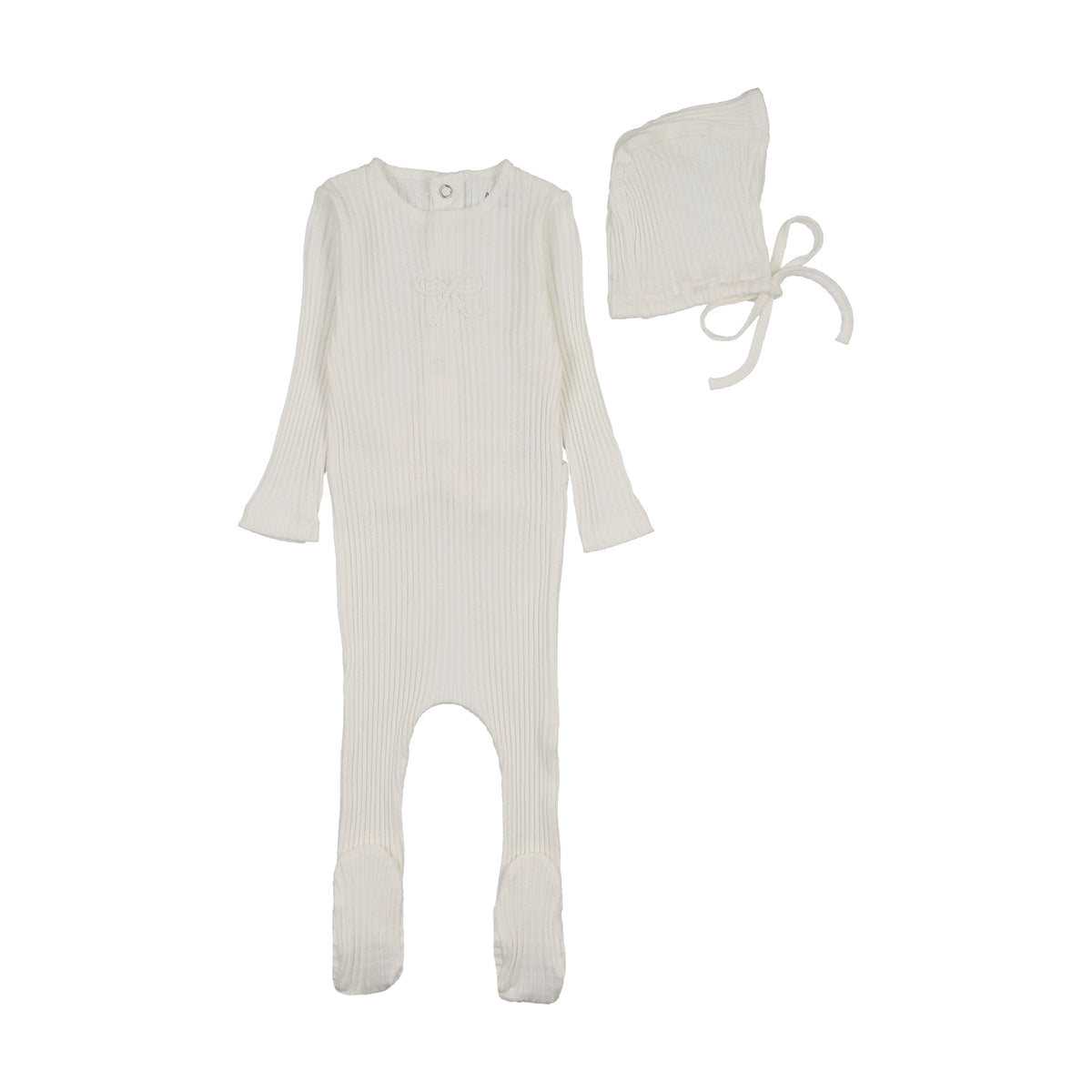 Dainty Rope Pointelle Footie & Hat