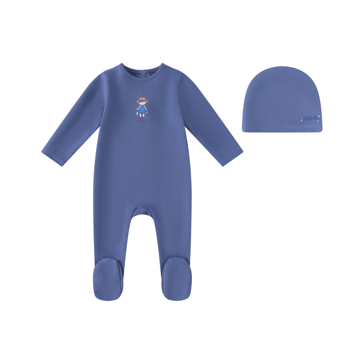 Denim Blue Fisherman Footie & Hat