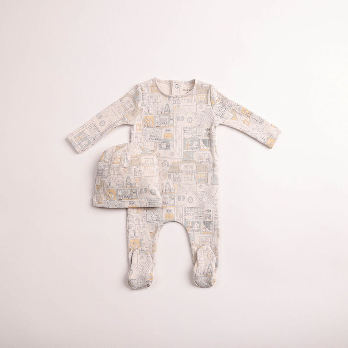 Dollhouse Print Footie & Beanie