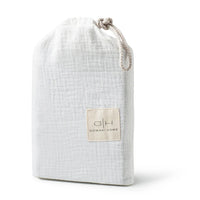 DH Gauze 3 Piece White Crib Set