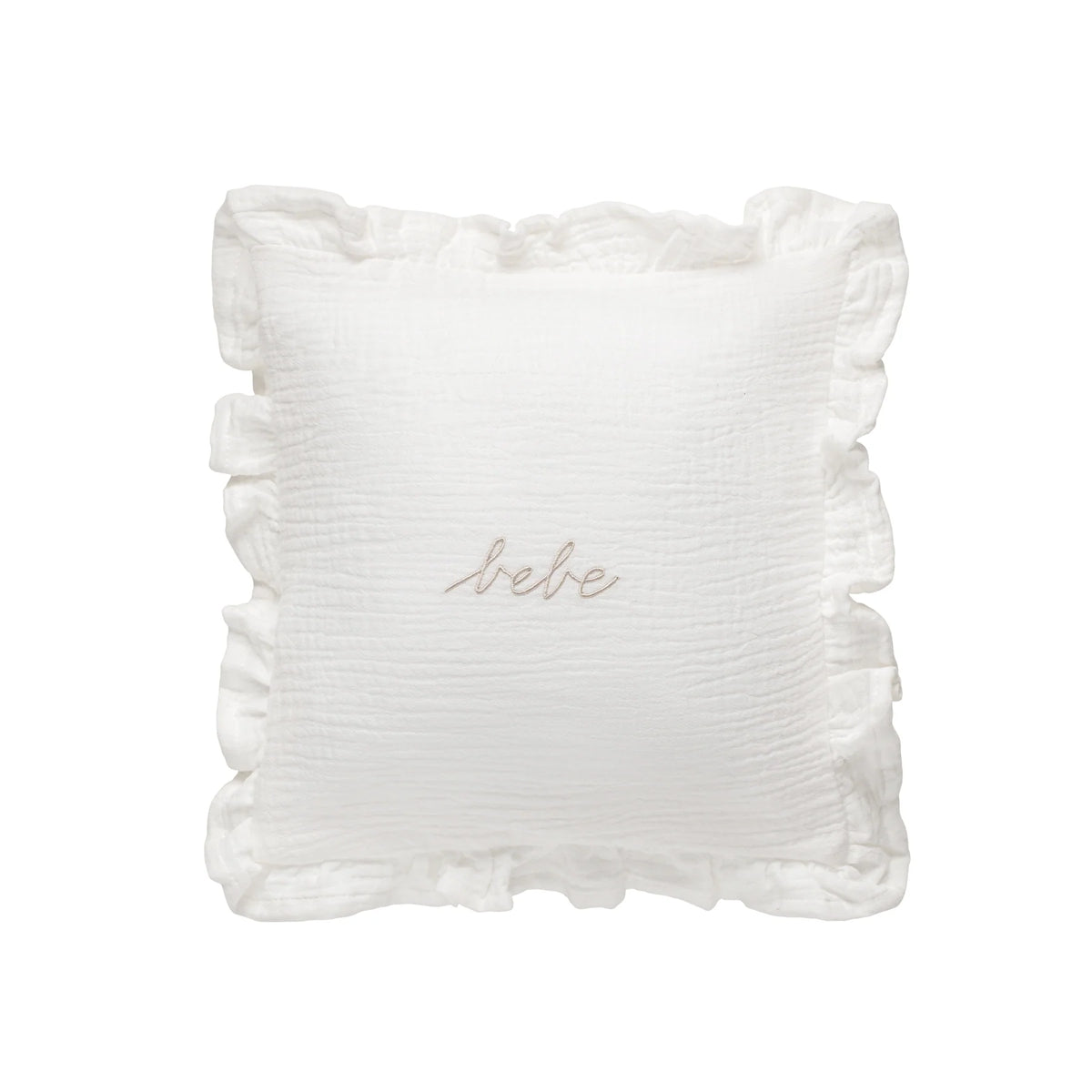 DH White Gauze Bebe Ruffle Accent Pillow