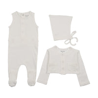 Double Diamond Footie+Cardigan+Bonnet