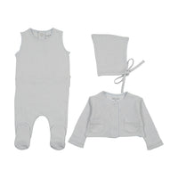Double Diamond Footie+Cardigan+Bonnet