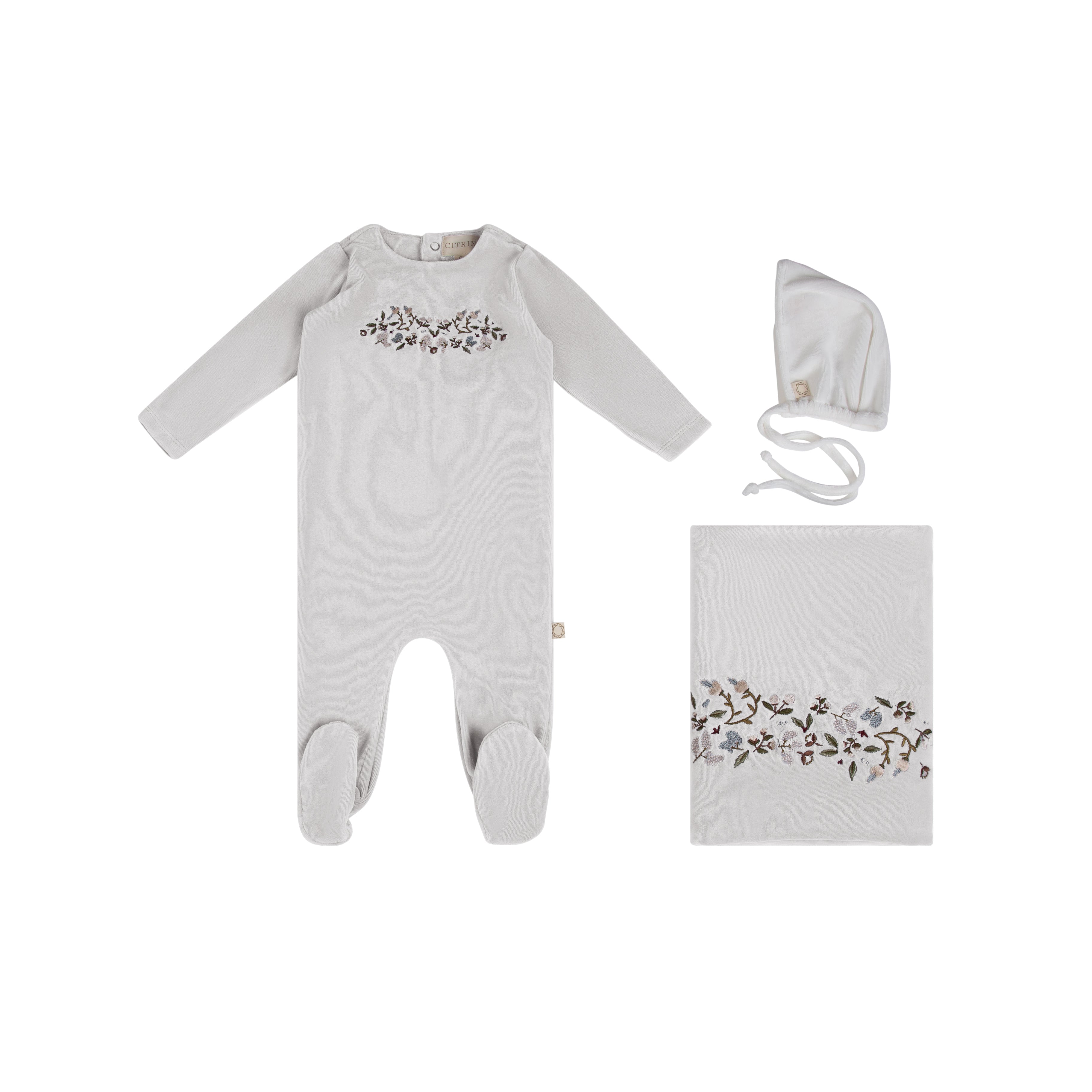 Embroidered Garden Layette Set