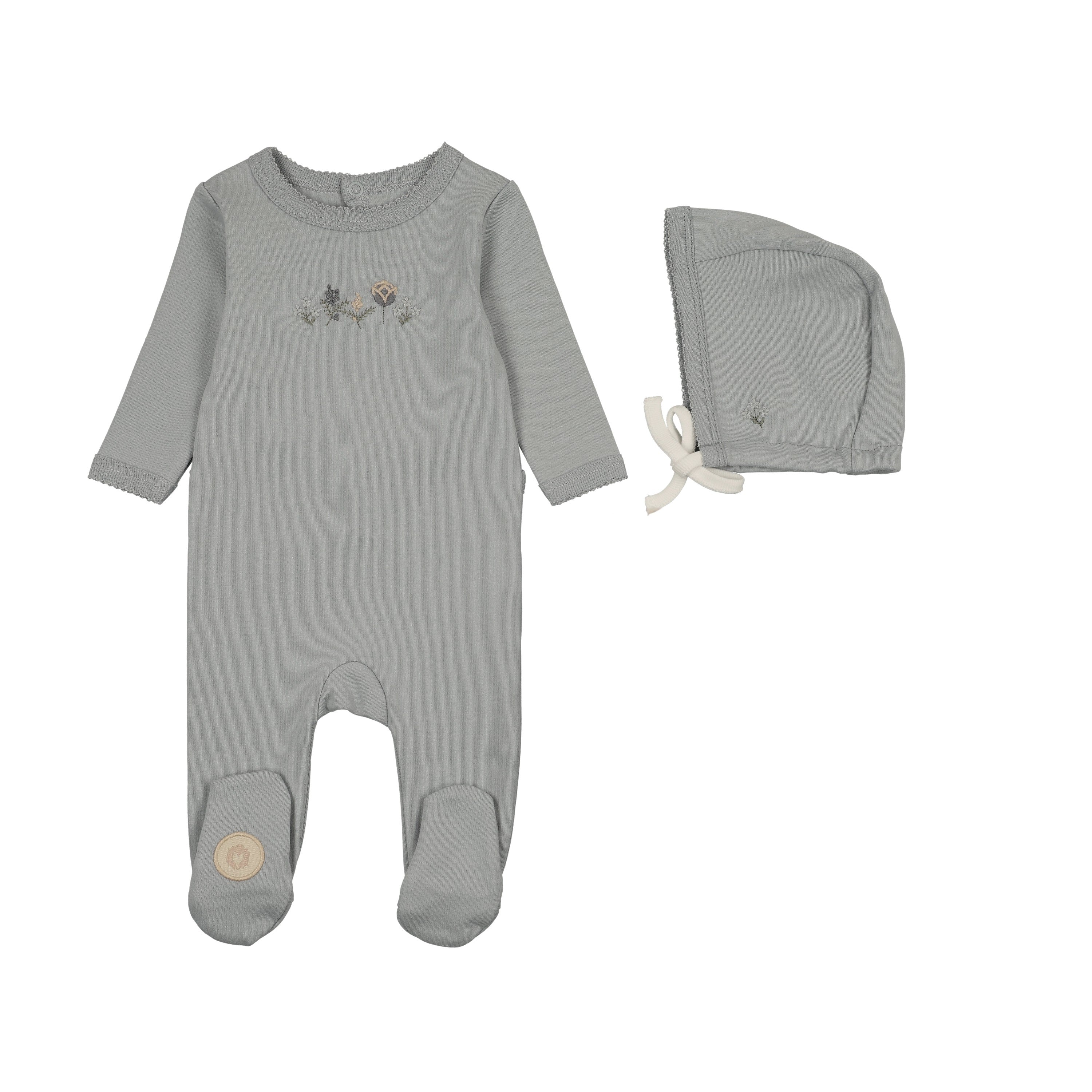 Embroidered Garden Footie & Hat