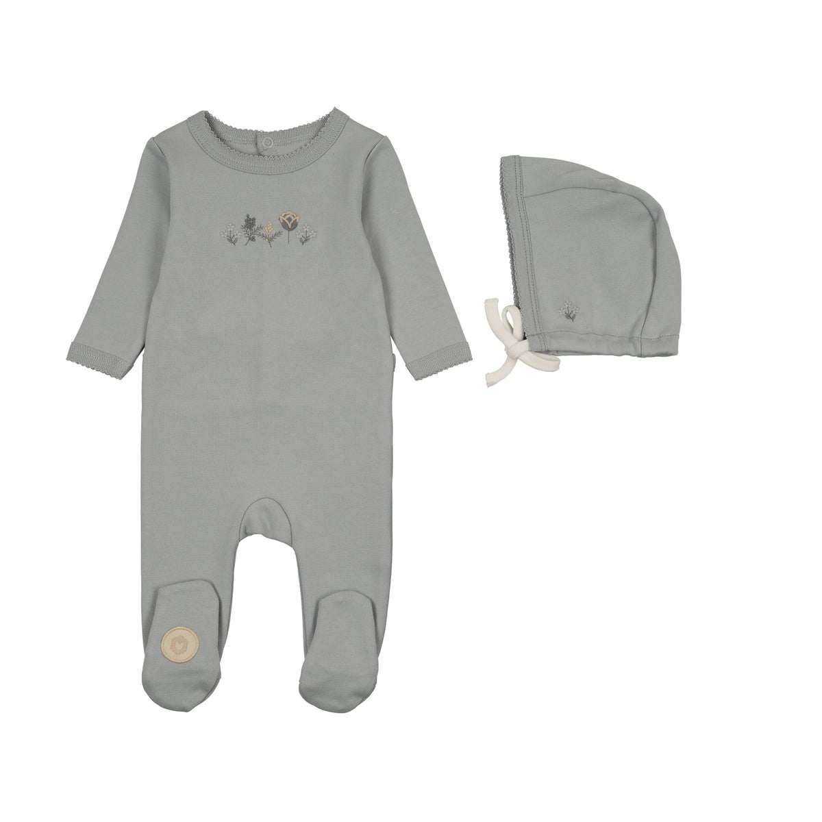 Embroidered Garden Footie & Hat