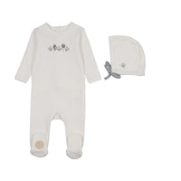 Embroidered Garden Footie & Hat