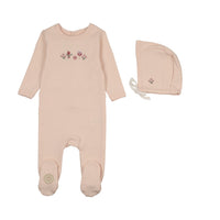 Embroidered Garden Footie & Hat