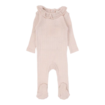 Fine Pointelle Collar Footie