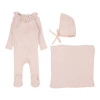 Fine Pointelle Collar Layette Set