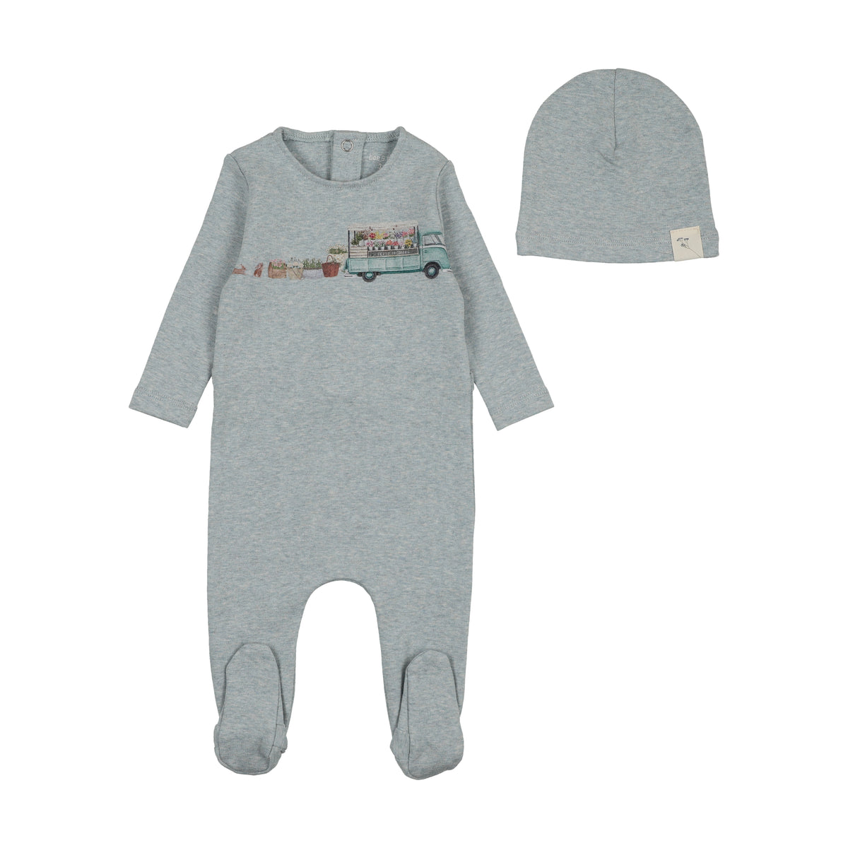 Flower Truck Footie & Beanie