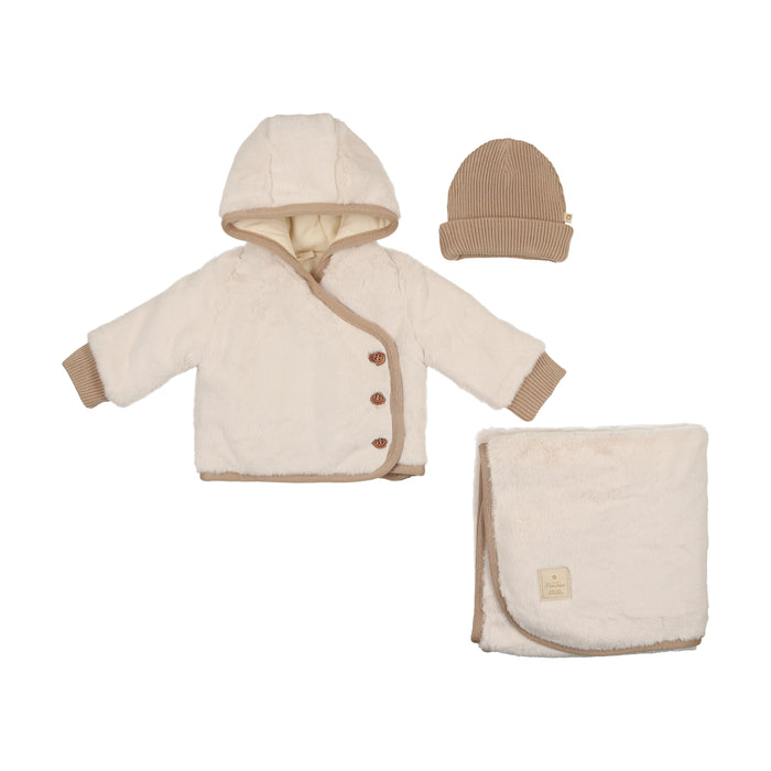 Fur-ever Wrap Jacket Layette Set