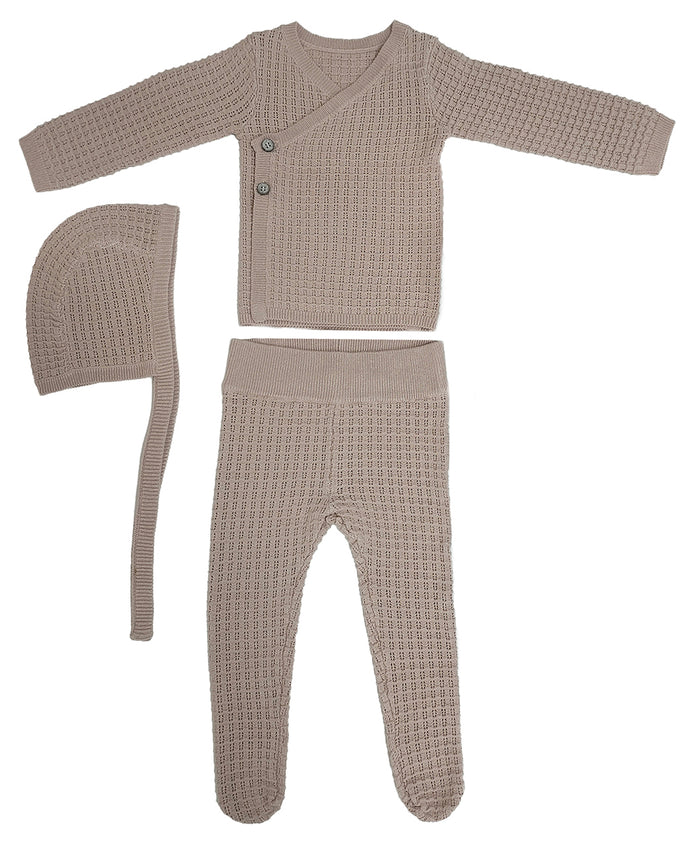 Textured Wrap Knit Outfit & Hat