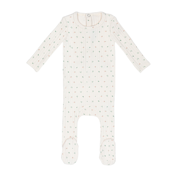 Ivory Petal Pointelle Footie