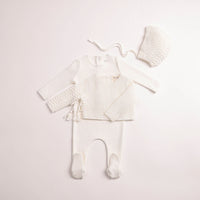 Herringbone Cardigan Footie & Beanie