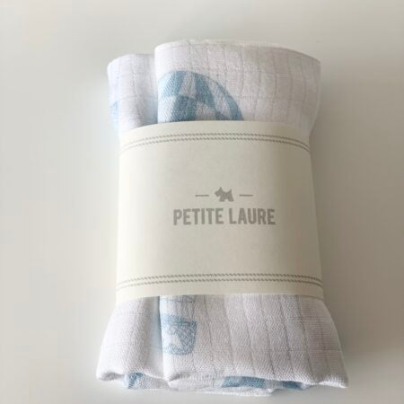 Petit Laure Hot Air Balloon Pack of Two Burp Cloths