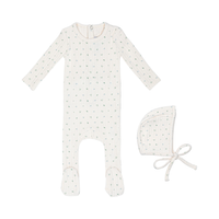 Ivory Petal Pointelle Footie & Hat