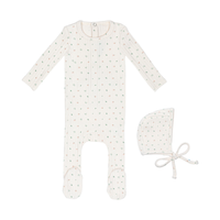 Ivory Petal Pointelle Footie & Hat