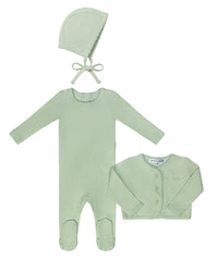 Pointelle Cardigan Layette Set & Hat