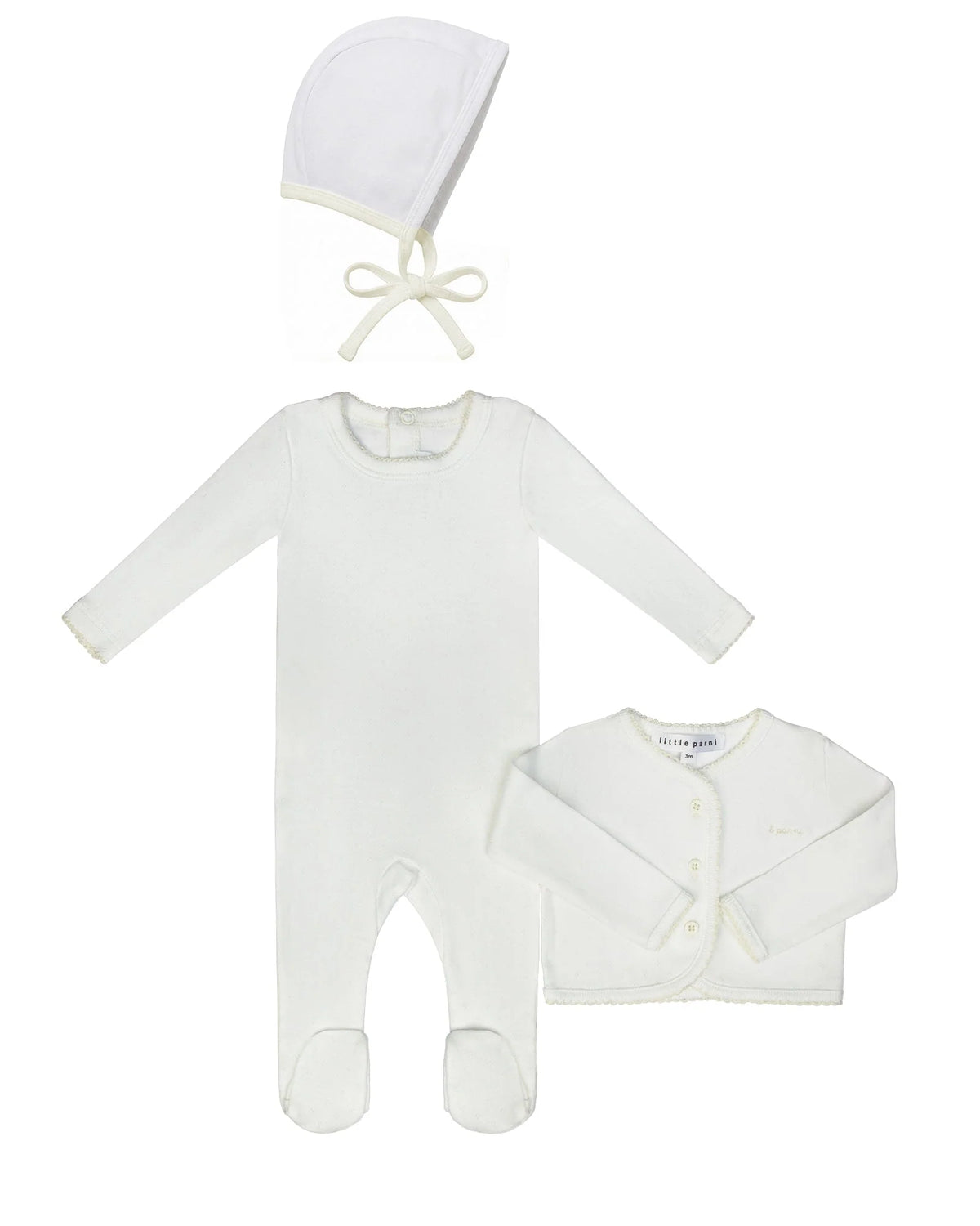 Pointelle Cardigan Layette Set & Hat