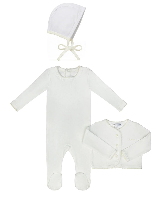 Pointelle Cardigan Layette Set & Hat
