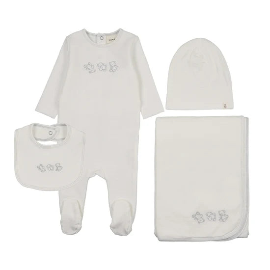 Embroidered Stich Teddy Layette Set