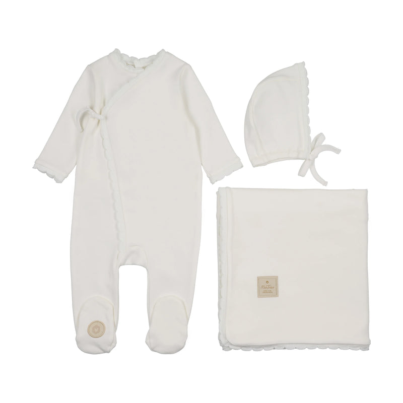 Knit Trim Wrap Layette Set