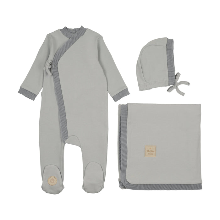 Knit Trim Wrap Layette Set