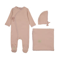 Knit Trim Wrap Layette Set