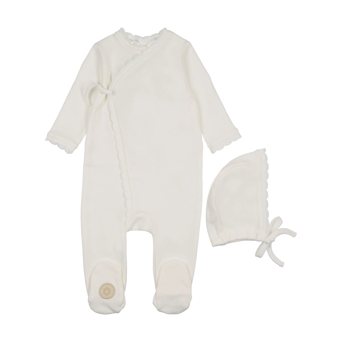 Knit Trim Wrap Footie & Hat